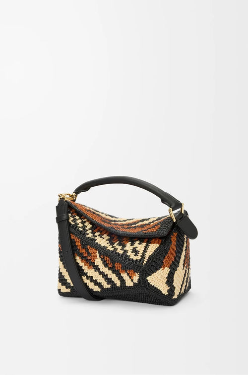 LOEWE Puzzle Edge Raffia Bag(Small/Multicolor)