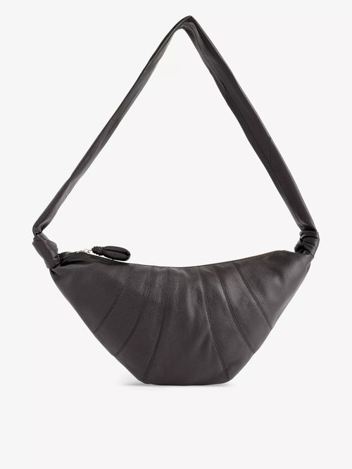 حقيبة كروس جلدية متوسطة الحجم من لومير للرجال | حقيبة يد رجالية (بني غامق)