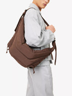 حقيبة كروس بودي منسوجة متوسطة الحجم من لومير للرجال | حقيبة يد رجالية (بني)