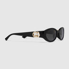 GUCCI Oval Frame Sunglasses | Gucci Sunglasses (Black)