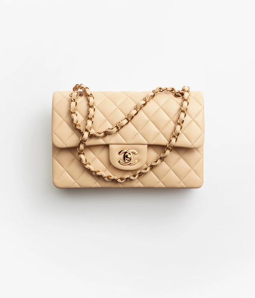 حقيبة شانيل A01113 صغيرة كلاسيكية من جلد الحمل | حقيبة شانيل كلاسيكية من جلد الحمل (مقاس صغير ٢٣ سم/ألوان متعددة)