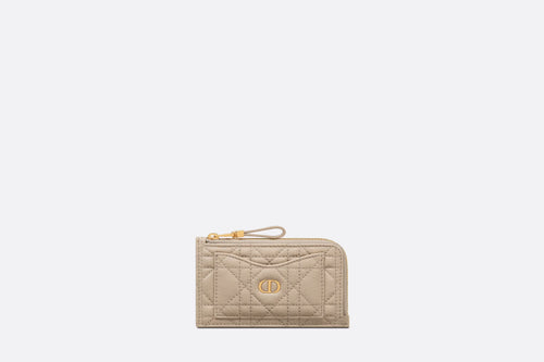 CHRISTIAN DIOR Caro Cosmos Zipped Card Holder | 迪奧 卡套銀包 (Beige)