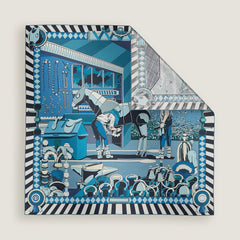 وشاح HERMES Pony Pit Stop مزدوج الوجه 90 | وشاح حرير Hermès (متعدد الألوان)