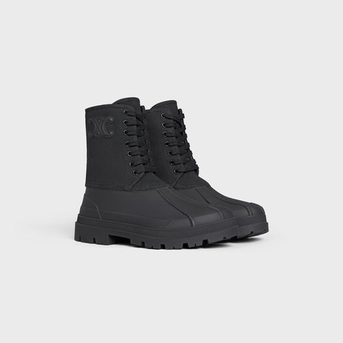 CELINE Riley Lace-Up Boot in Canvas Black | 賽琳 Riley 綁帶靴(黑色帆布)