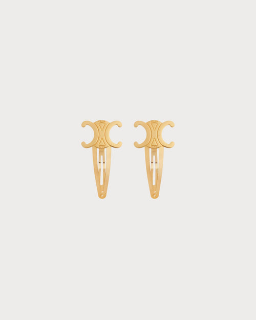 CELINE Set of 2 Snap Hair Clip in Brass | CELINE Set of 2 Snap Hair Clips (Multi-Color)