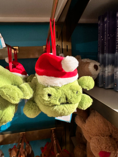 زينة ضفدع ريكي راين من جيلي كات | زينة عيد الميلاد على شكل ضفدع ريكي راين (أخضر)