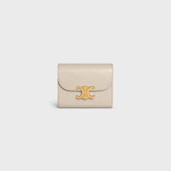 CELINE Small Wallet Triomphe Shiny Calfskin | Celine cowhide Arc de Triomphe wallet (multi-color)