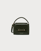 STRATHBERRY Mosaic Nano Croc-Embossed | Embossed Croc-Effect Handbag (Dark Green)