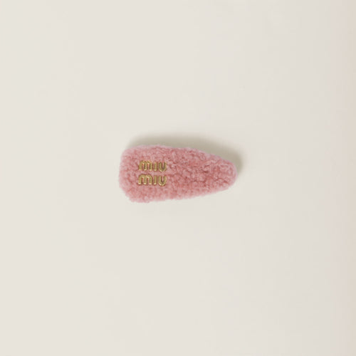 MIU MIU Shearling Hair Clip | 繆繆 髮夾 (Pink)