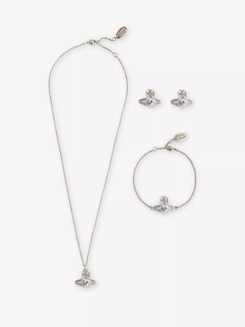 مجموعة أرييلا من النحاس والزركونيا المكعبة الفضية من فيفيان ويستوود | مجموعة أرييلا من النحاس والزركونيا المكعبة الفضية من فيفيان ويستوود