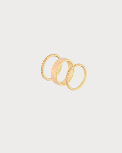 CHRISTIAN DIOR Dior Code Ring Set Gold-Finish Metal | Dior set of 3 rings (multi-color)