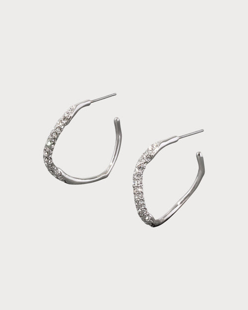 ALEXIS BITTAR Two Tone Pave Hoop Earring | Earrings (Multicolor)