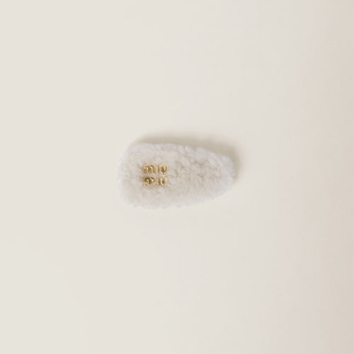 MIU MIU Shearling Hair Clip | 繆繆 髮夾 (White)