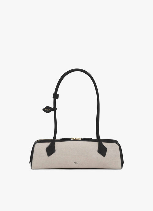 ALAIA Le Teckel Medium Bag In Canvas And Nubuck | 手袋 (黑色) - LondonKelly 英國名牌代購
