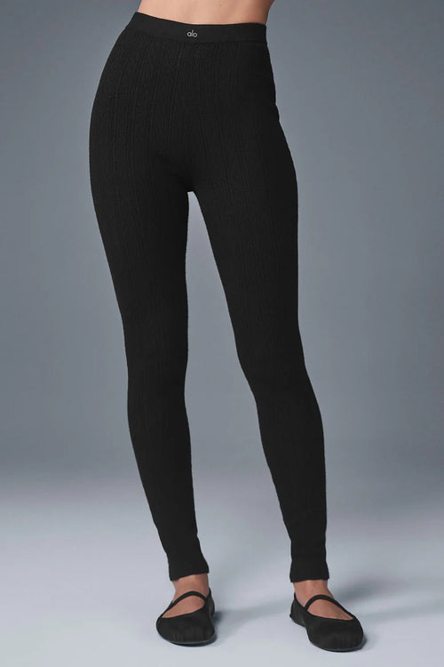 ALO YOGA Pointelle Sweater High - Waist Be Mine Legging | 鏤空針織高腰緊身褲 (多色) - LondonKelly 英國名牌代購