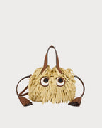 ANYA HINDMARCH Shag Raffia Eyes Small Drawstring Cross - body Tote | 安雅·希德瑪芝 Shag 草編眼睛小型束口斜背托特包(天然色) - LondonKelly 英國名牌代購