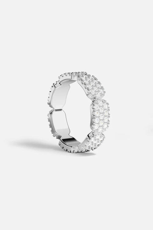 APM MONACO A23030OX Dainty Silver Pave Ring | 精緻鑲石銀戒指 (銀色) - LondonKelly 英國名牌代購