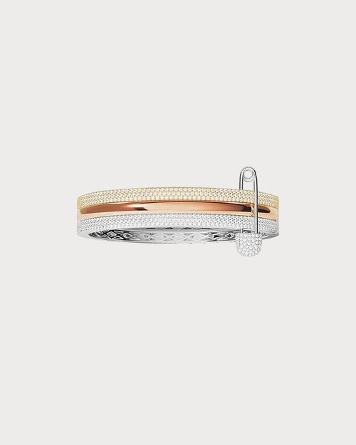 APM MONACO AB5760XTRH Triple Safety Pin Bangle | 三重安全別針手鐲 (銀色) - LondonKelly 英國名牌代購