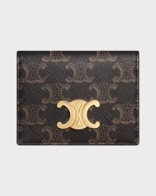 CELINE Bi - Fold Card Holder Triomphe In Triomphe Canvas | 賽琳 卡套銀包 (啡色) - LONDONKELLY 英國名牌代購