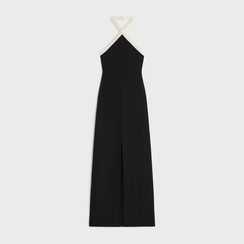 CELINE Column Dress in Satin - Lined Crepe Black | 賽琳 長裙 (黑白色) - LondonKelly 英國名牌代購
