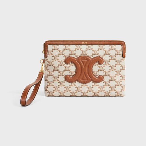CELINE Small Pouch With Strap In Textile | 賽琳 手袋 (白色) - LondonKelly 英國名牌代購