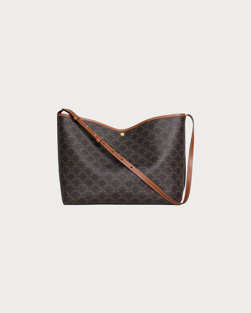 CELINE Soft Shopper Bag in Triomphe Canvas and Calfskin | 賽琳 手袋 (啡色) - LondonKelly 英國名牌代購