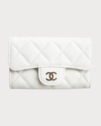CHANEL AP0214 Classic Flap Card Holder Grained Calfskin(White) - LONDONKELLY 英國名牌代購