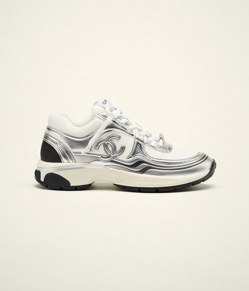 CHANEL G39792 Trainers Fabric & Laminated White & Silver | 香奈兒 波鞋 (銀色) - LONDONKELLY 英國名牌代購