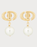 CHRISTIAN DIOR CD Navy Earrings | 迪奧 耳環 (金色) - LONDONKELLY 英國名牌代購