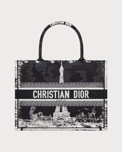 CHRISTIAN DIOR Dior Book Tote Paris Embroidery Oblique Embroidery Canvas(Medium/2 Colors) - LONDONKELLY 英國名牌代購