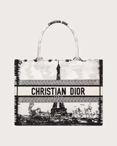 CHRISTIAN DIOR Dior Book Tote Paris Embroidery Oblique Embroidery Canvas(Medium/2 Colors) - LONDONKELLY 英國名牌代購