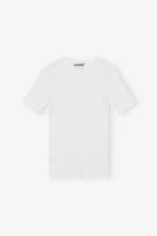 GANNI White Soft Cotton Rib Short Sleeve T-Shirt | 短袖上衣 (多色) - LondonKelly 英國名牌代購