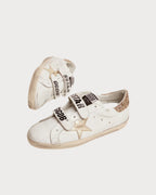 GOLDEN GOOSE Women's Old School with gold star in laminated leather | 黃金鵝 女款 Old School 搭配鍍膜皮革金色星星(白色) - LondonKelly 英國名牌代購