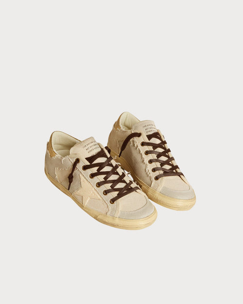 GOLDEN GOOSE Women's Super - Star LTD in canvas with TPU star and leather heel tab | 黃金鵝 女款 Super - Star LTD 帆布款,搭配 TPU 星星與皮革後跟標籤(白色) - LondonKelly 英國名牌代購
