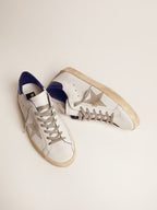GOLDEN GOOSE Women's Super - Star with suede star and blue heel tab | 女款 Super - Star 搭配麂皮星星與藍色後跟標籤(藍色) - LondonKelly 英國名牌代購