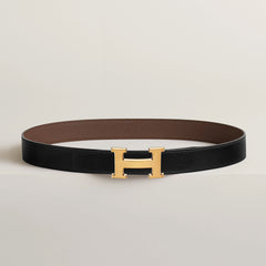 HERMES H Belt Buckle & Reversible Leather Strap | Hermes double-sided belt (32MM/ multi-color gold buckle)