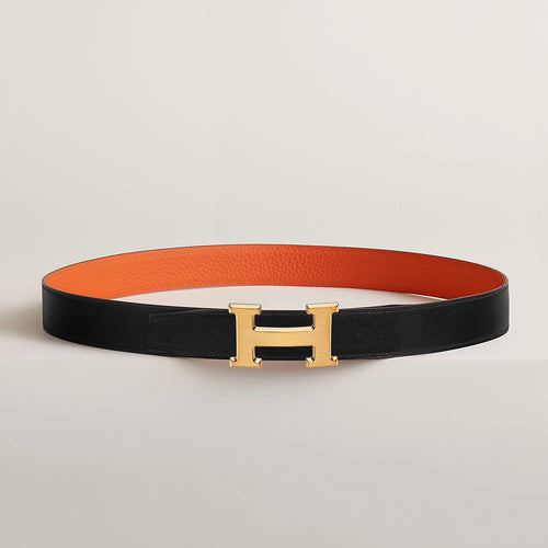 HERMES H Belt Buckle & Reversible Leather Strap | Hermes double-sided belt (32MM/ multi-color gold buckle)