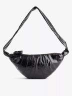 LEMAIRE Men's Croissant Medium Leather Cross - Body Bag | 男仕牛角包手袋 (中碼/黑色) - LondonKelly 英國名牌代購