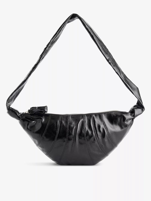 LEMAIRE Men's Croissant Medium Leather Cross - Body Bag | 男仕牛角包手袋 (中碼/黑色) - LondonKelly 英國名牌代購