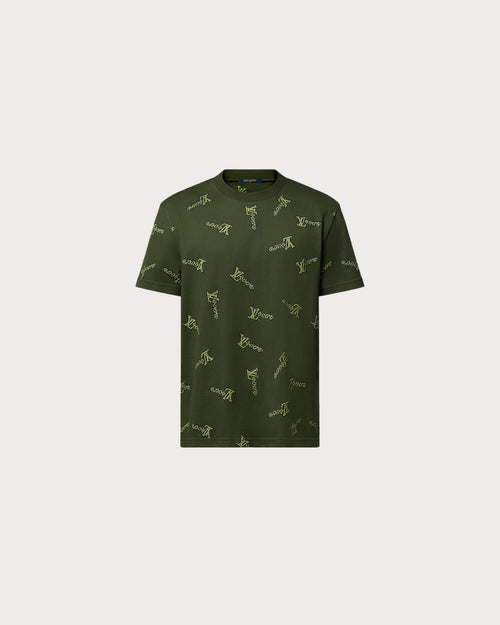 LOUIS VUITTON 1AGJYR Men's Jacquard Cotton T-Shirt | 路易威登 男仕上衣 (綠色) - LondonKelly 英國名牌代購