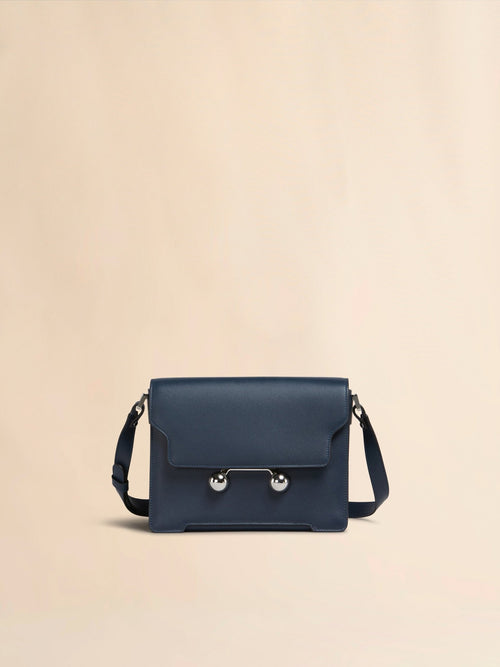 MARNI Deep Blue Leather Trunkaroo Medium Shoulder Bag | 瑪尼 手袋 (深藍色) - LondonKelly 英國名牌代購