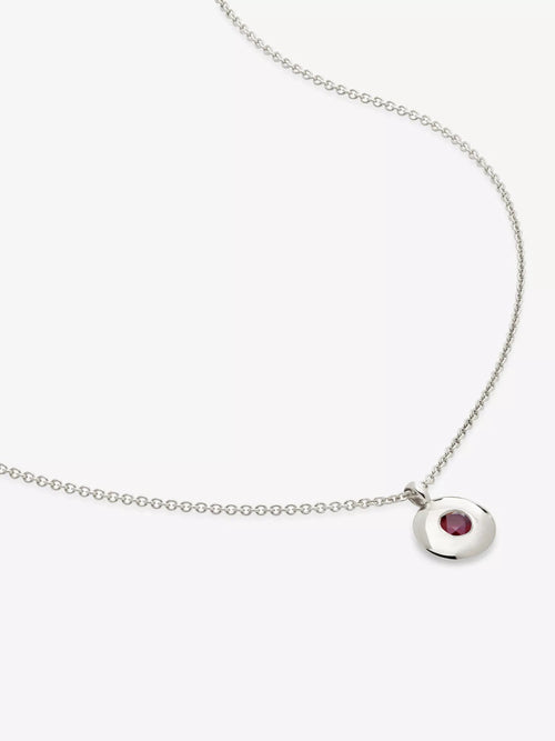 MONICA VINADER January Birthstone Sterling - Silver and Red Garnet Necklace | 頸鏈 (銀色) - LondonKelly 英國名牌代購