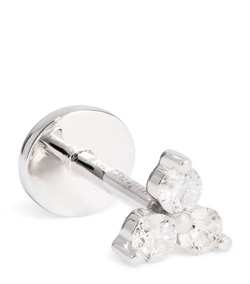 PERSEE White Gold and Diamond Triangle Single Earring | 白金鑽石三角單耳環 (白金) - LondonKelly 英國名牌代購