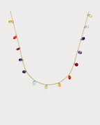 PERSEE Yellow Gold and Multicoloured Stone Chakras Necklace | 黃金多彩能量輪項鍊 (黃金) - LondonKelly 英國名牌代購
