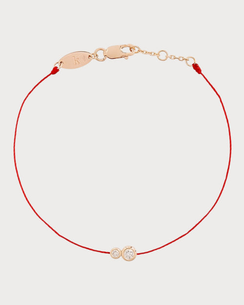 REDLINE White Gold and Diamond Infinite Double Bracelet | 紅繩 手鏈 (0.15CT/多色) - LONDONKELLY 英國名牌代購