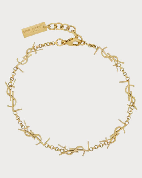YSL SAINT LAURENT Cassandre Multi - Charm Bracelet In Metal | 聖羅蘭 手鏈 (金色) - LONDONKELLY 英國名牌代購