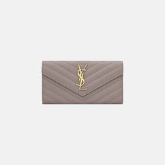 YSL Cassandre Matelasse LARGE Flap Grain Leather Wallet (Many Colours) - LONDONKELLY