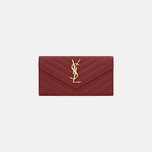 YSL Cassandre Matelasse LARGE Flap Grain Leather Wallet (Many Colours) - LONDONKELLY
