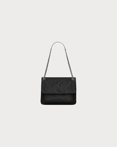 YSL Niki Medium Crinkled Vintage Leather Chain Bag (3 Colours) - LONDONKELLY
