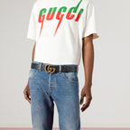 حزام GUCCI GG Marmont الرجالي بعرض 4 سم | حزام Gucci الرجالي (أسود)